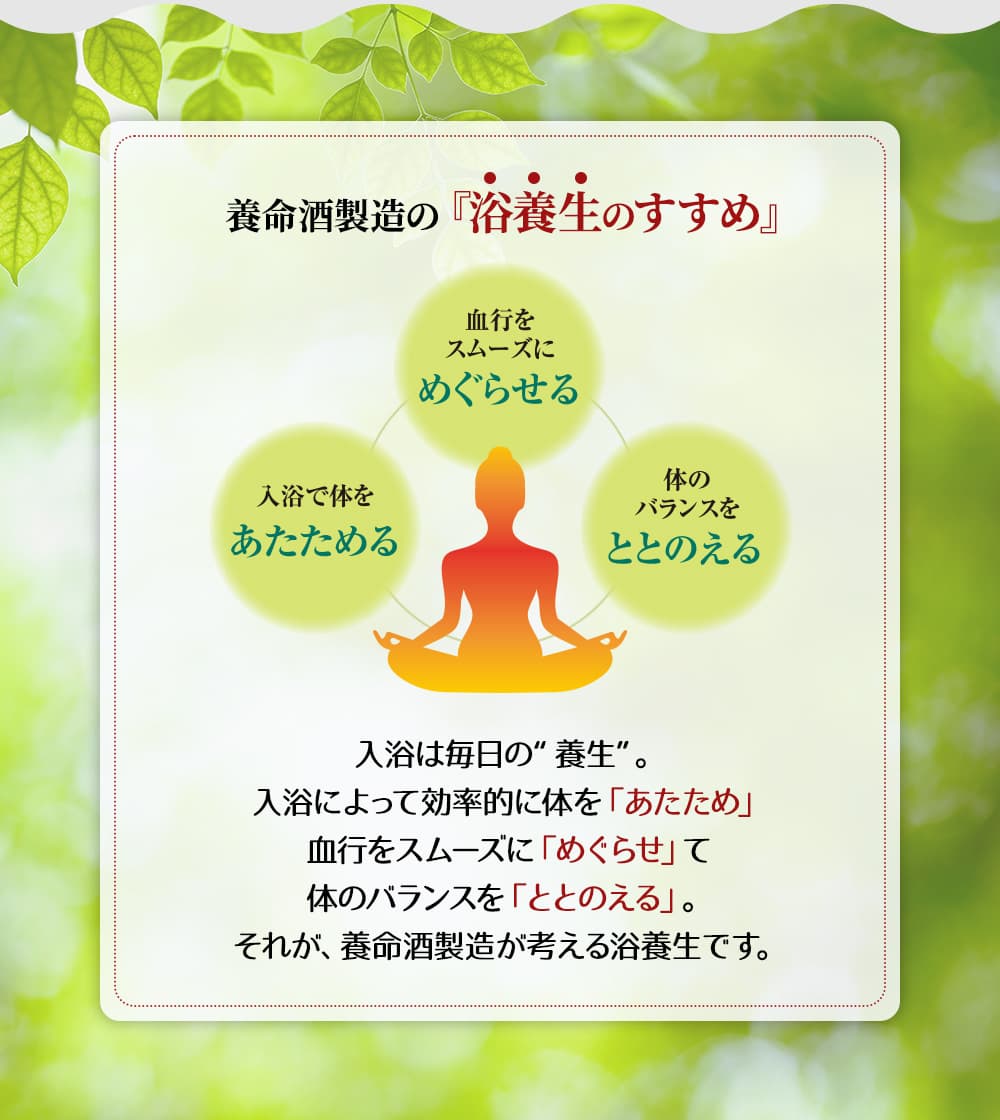 養命酒製造の『浴養生のすすめ』